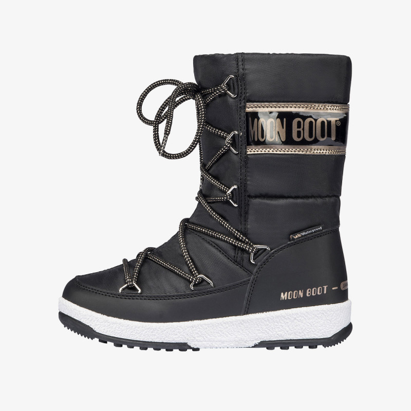 MOON BOOT  JR G.QUILTED WP BLACK/COPPER 