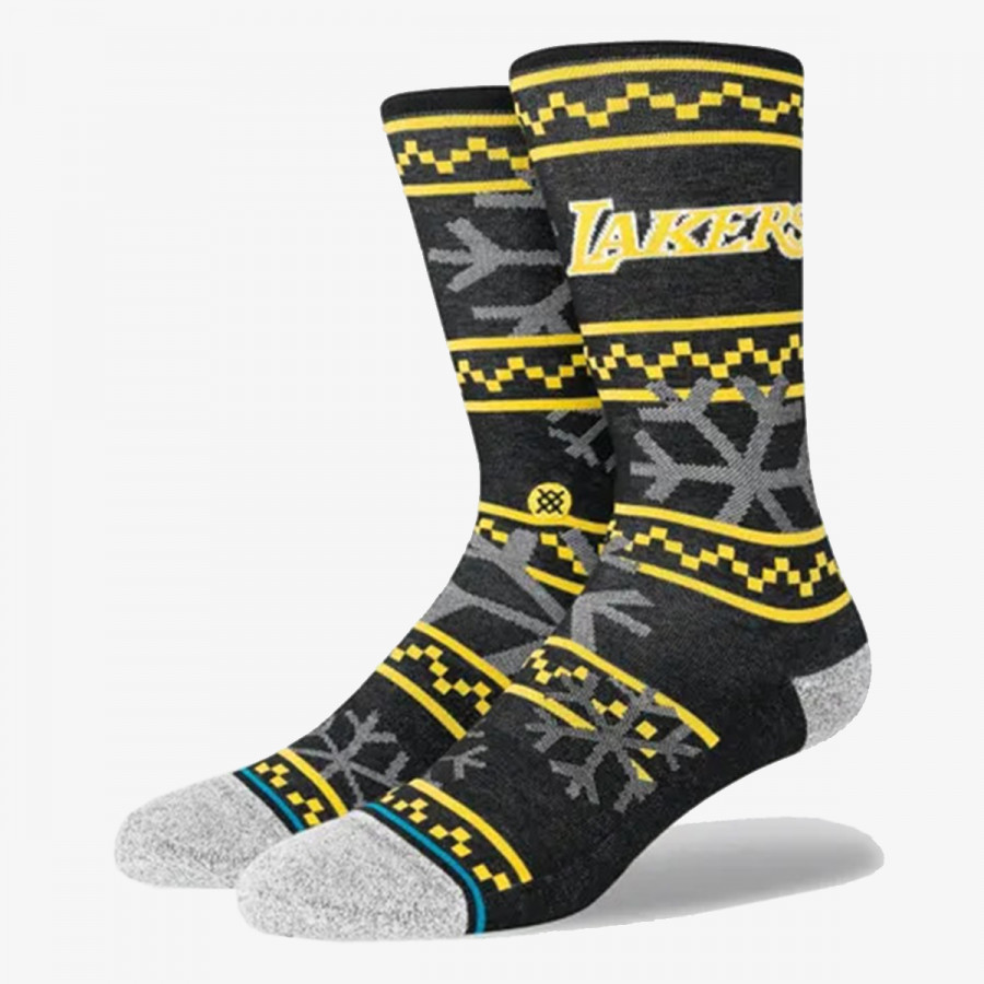 STANCE LAKERS FROSTED 2 BLACK L CREW LIGHT 
