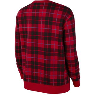NIKE W NSW CREW FLC AOP PLAID 