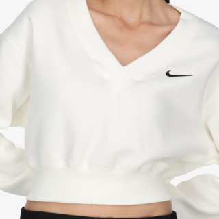 NIKE W NSW PHNX FLC CROP VNECK 