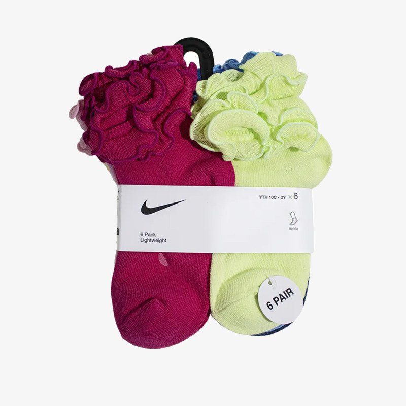 NIKE NHG GIRLS 6PK RUFFLE ANKLE SOC 