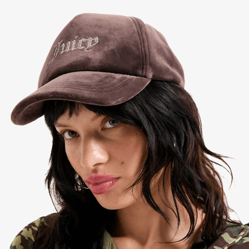 JUICY COUTURE VELOUR & DIAMANTE BASEBALL CAP 
