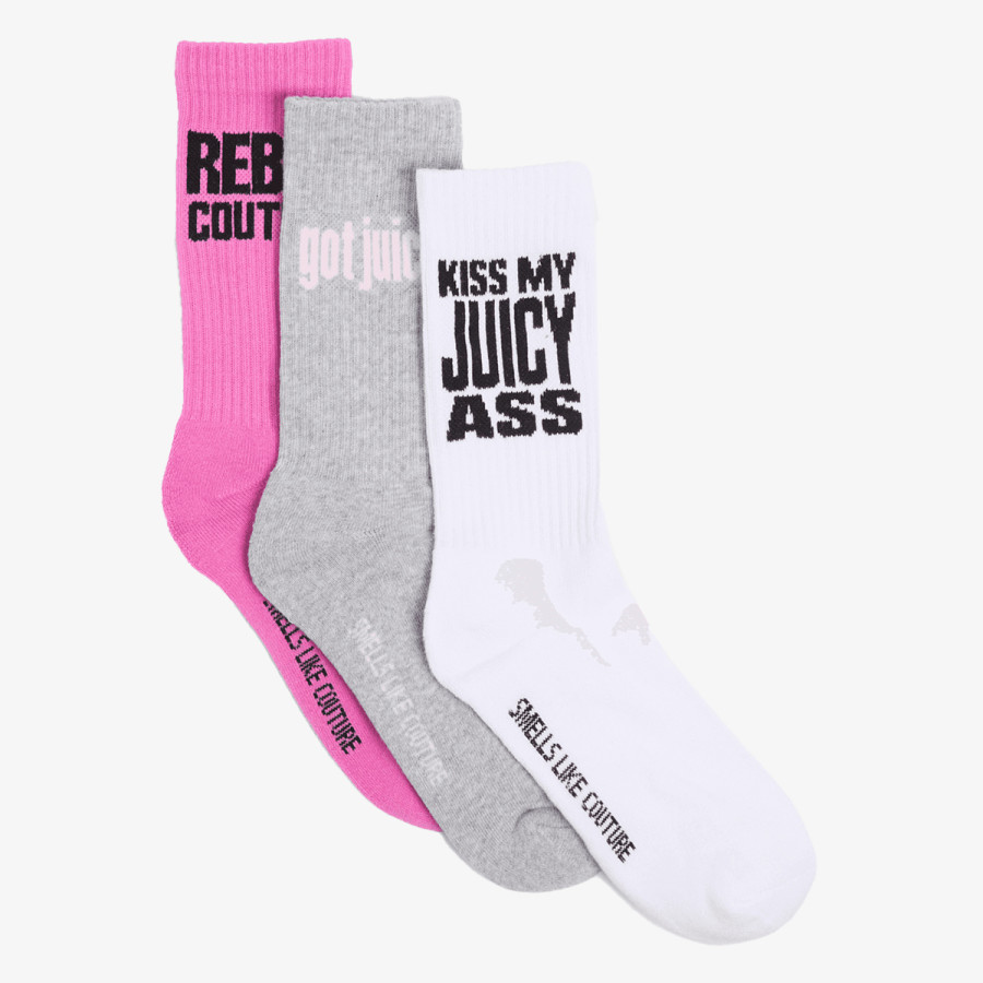 JUICY COUTURE SLOGAN SOCKS 