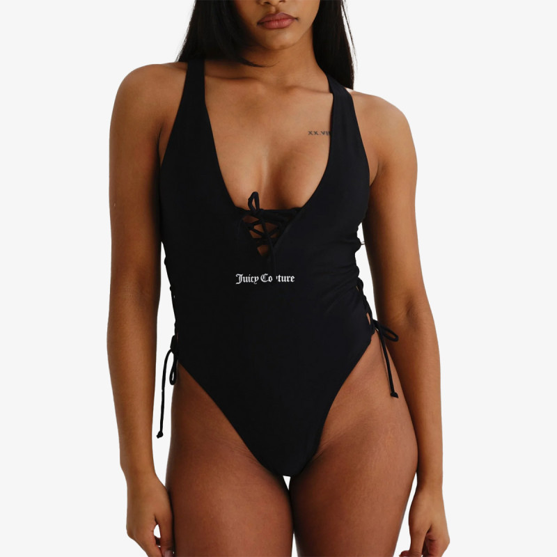 JUICY COUTURE ONE PIECE SWIMSUIT WITH LATTICE DETAIL 