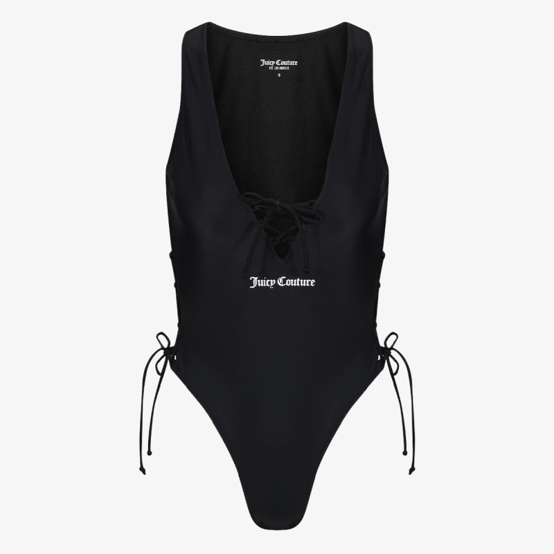 JUICY COUTURE ONE PIECE SWIMSUIT WITH LATTICE DETAIL 