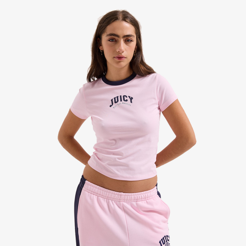 JUICY COUTURE COLLEGIATE SPORTS RINGER TSHIRT 
