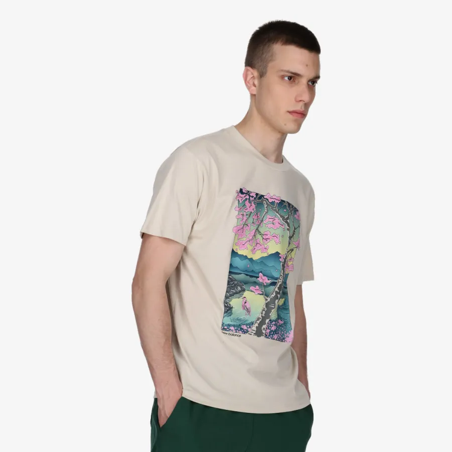 NEW BALANCE AT Graphic Cotton Jersey Short Sleeve T- 