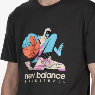 NEW BALANCE Hoops Cotton Jersey Short Sleeve T-shirt 