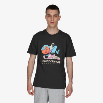 NEW BALANCE Hoops Cotton Jersey Short Sleeve T-shirt 