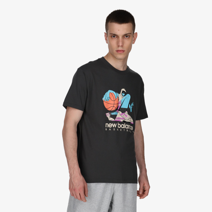 NEW BALANCE Hoops Cotton Jersey Short Sleeve T-shirt 