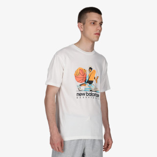 NEW BALANCE Hoops Cotton Jersey Short Sleeve T-shirt 